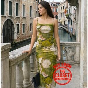 ZARA Blogger Favorite Fitted Floral Midi Dress NWT Last One